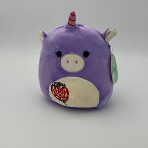 NWT Squishmallows Narwhal Astrid Birthday Purple Plushie